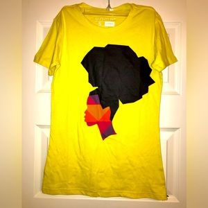 NWOT Izzy & Liv Yellow Afro Beauty T Size S